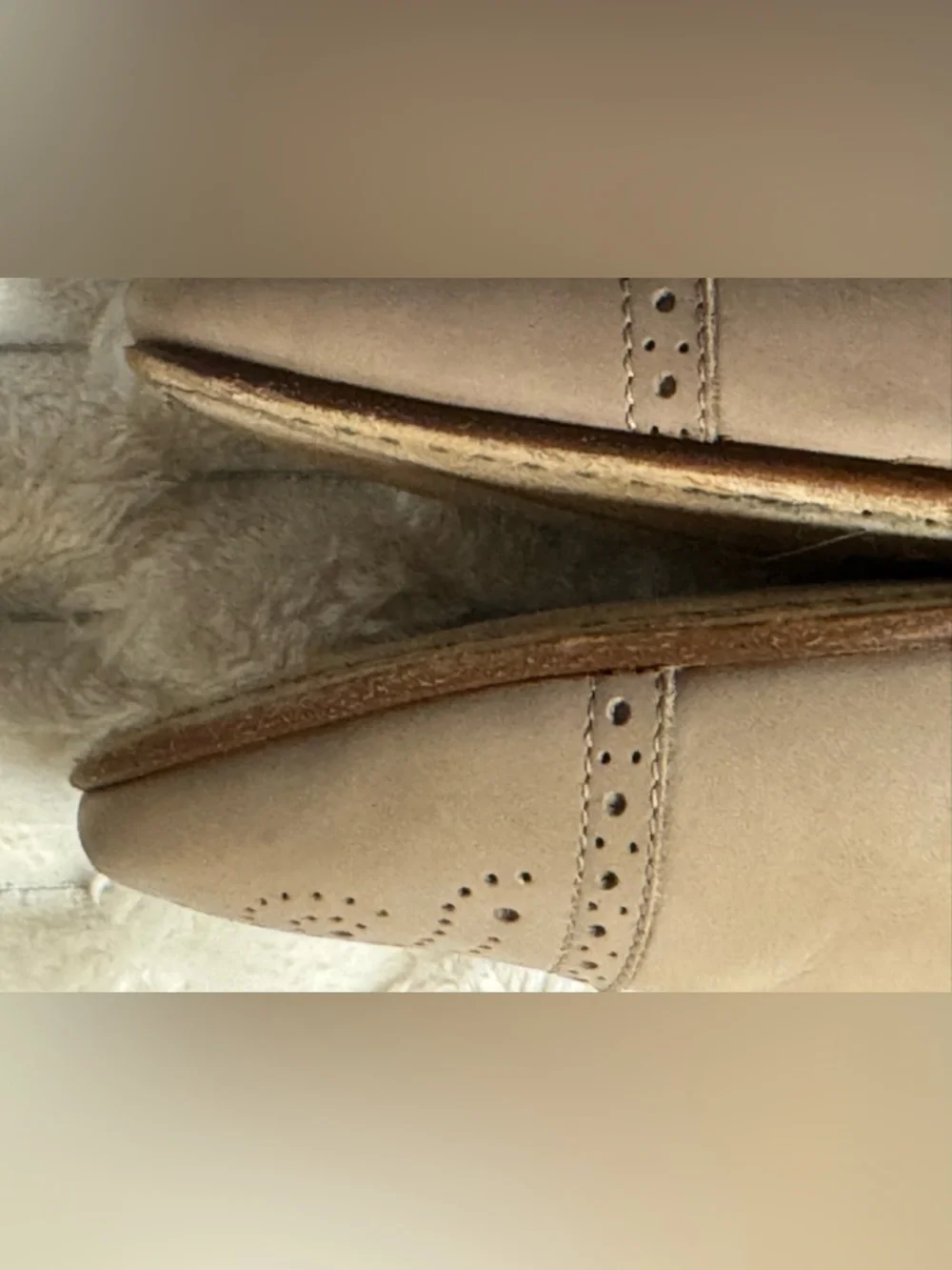 J. Crew Beige Leather Brogue Oxford